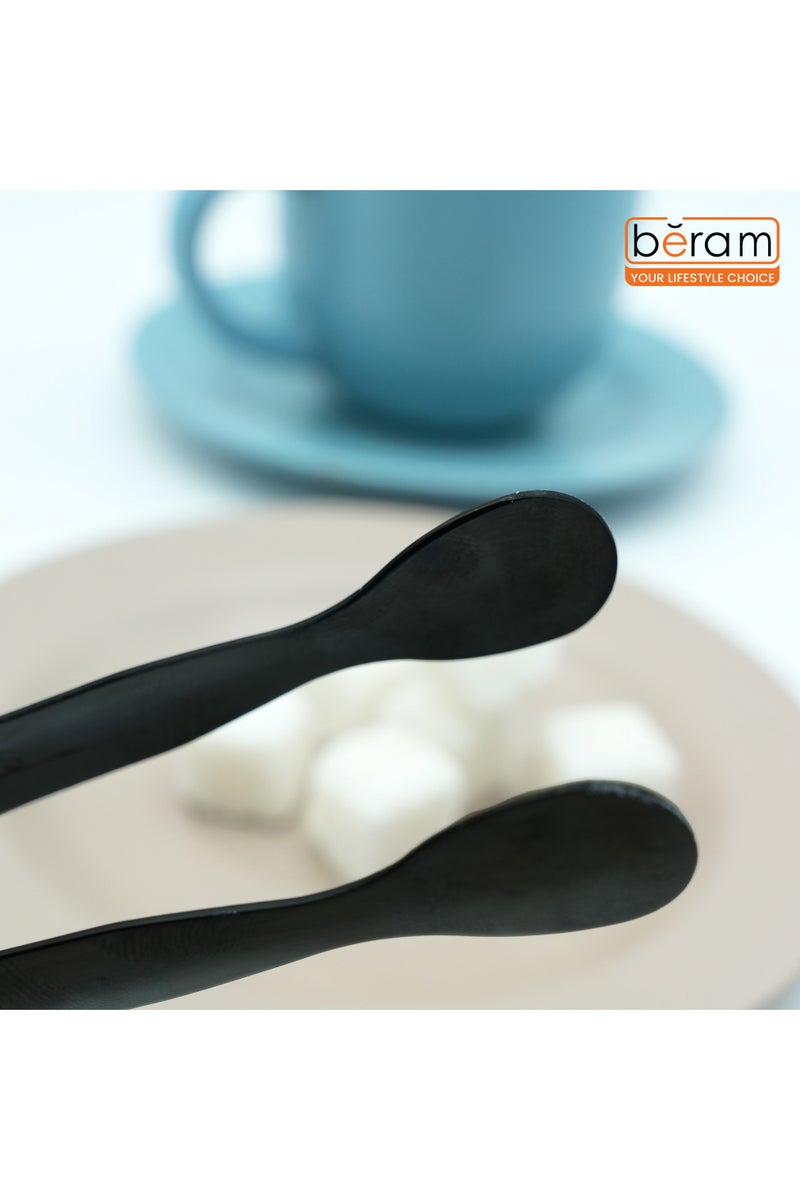 Beram Sugar Tong  Oval  Shape Stainless Steel Mini Tongs for Sugar Cubes, Ice, Snacks & Tea Parties – Durable, Rust-Resistant  Black Color ( 2 Piece ) - Image 3
