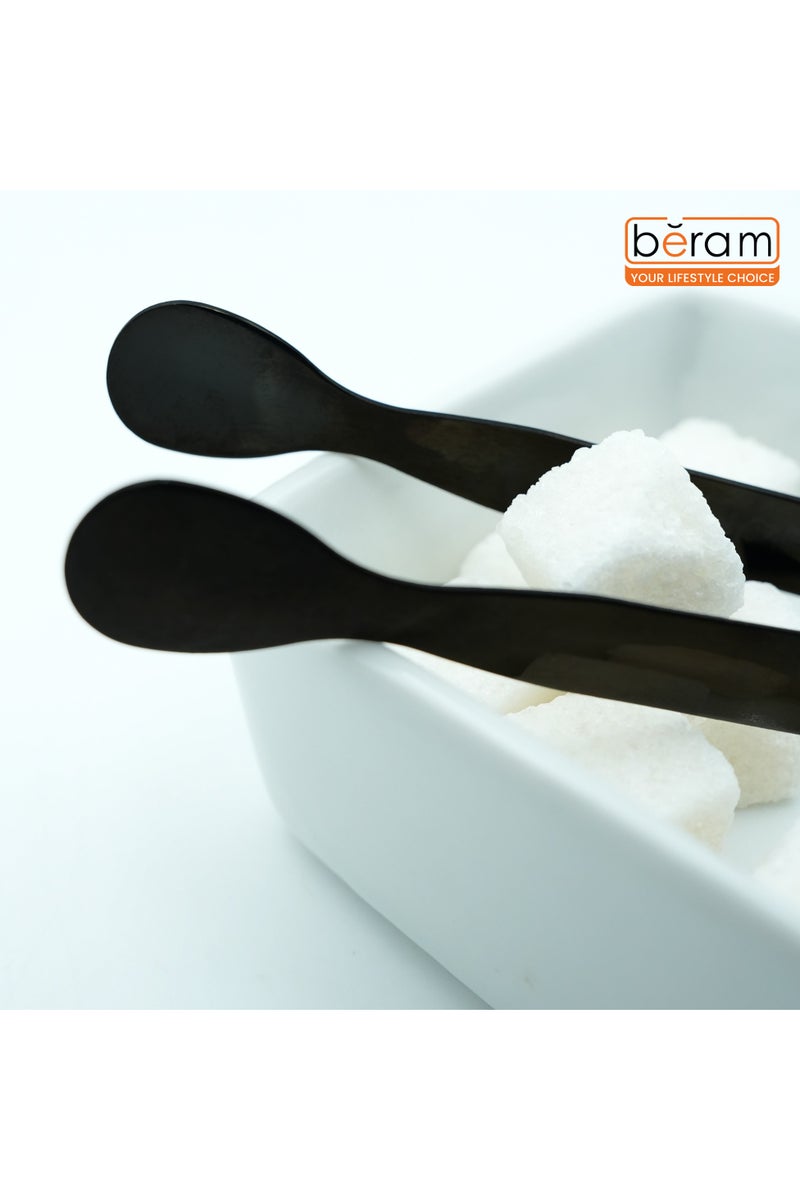 Beram Sugar Tong  Oval  Shape Stainless Steel Mini Tongs for Sugar Cubes, Ice, Snacks & Tea Parties – Durable, Rust-Resistant  Black Color ( 2 Piece ) - Image 4