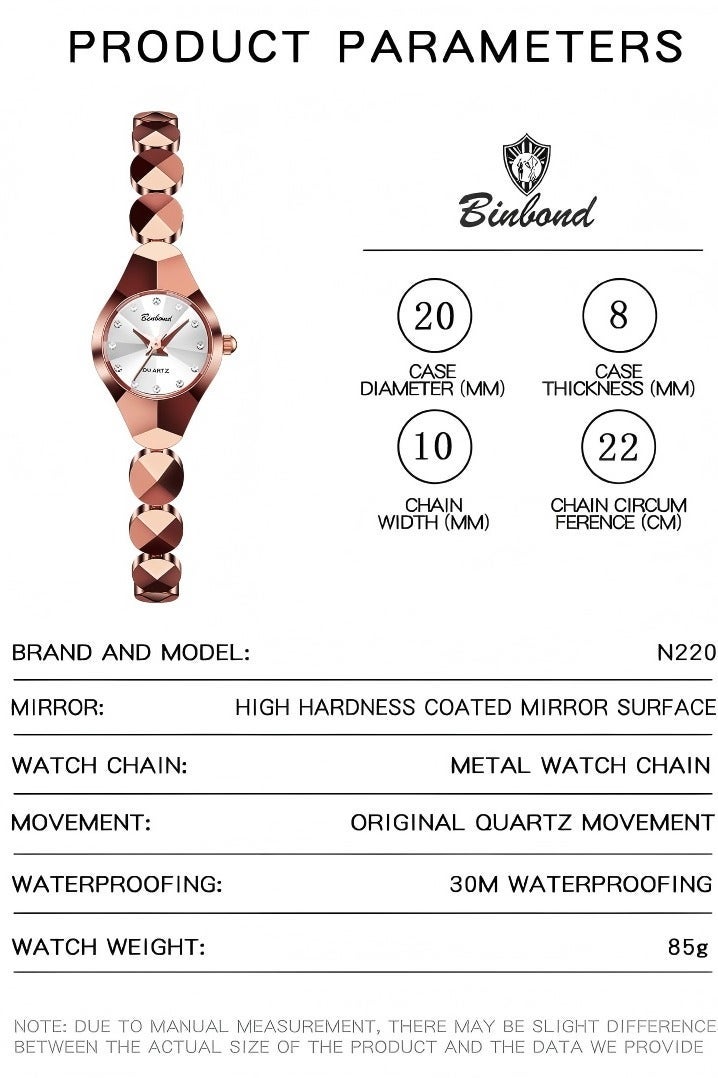 BINBOND Women's Water Resistant Quartz Analog Watch - Image 4