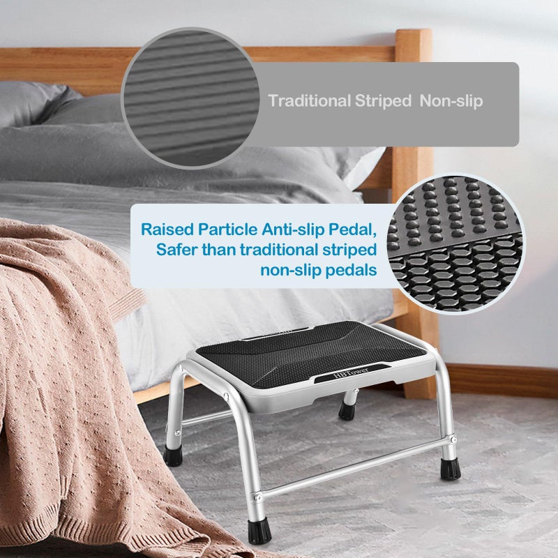 HBTower Step Stool, HBTower Step Stools for Adults Kids with Non-Slip Rubber Feet, Holds Up to 600 lbs, Lightweight Stepping Stools for Bedroom Kitchen Bathroom, Bed Steps for High Beds - Image 3