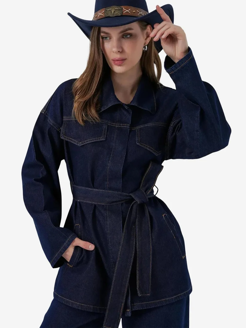 بيغ دارت BDART Denim Set with Pocket Detailed Jacket and Straight Leg Pants