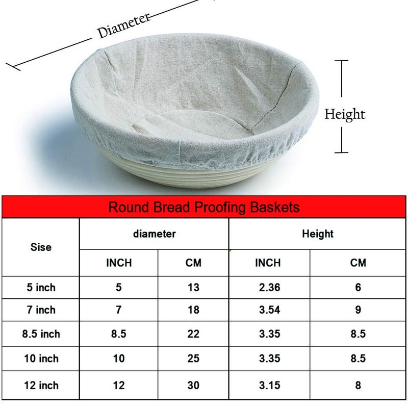 Jranter 2 Pack Of Mini 5 Inch Round Brotform Banneton Proofing Basket Bread Bowl For Baking Dough (Bonus Linen Cover) (5 Inch) - Image 4
