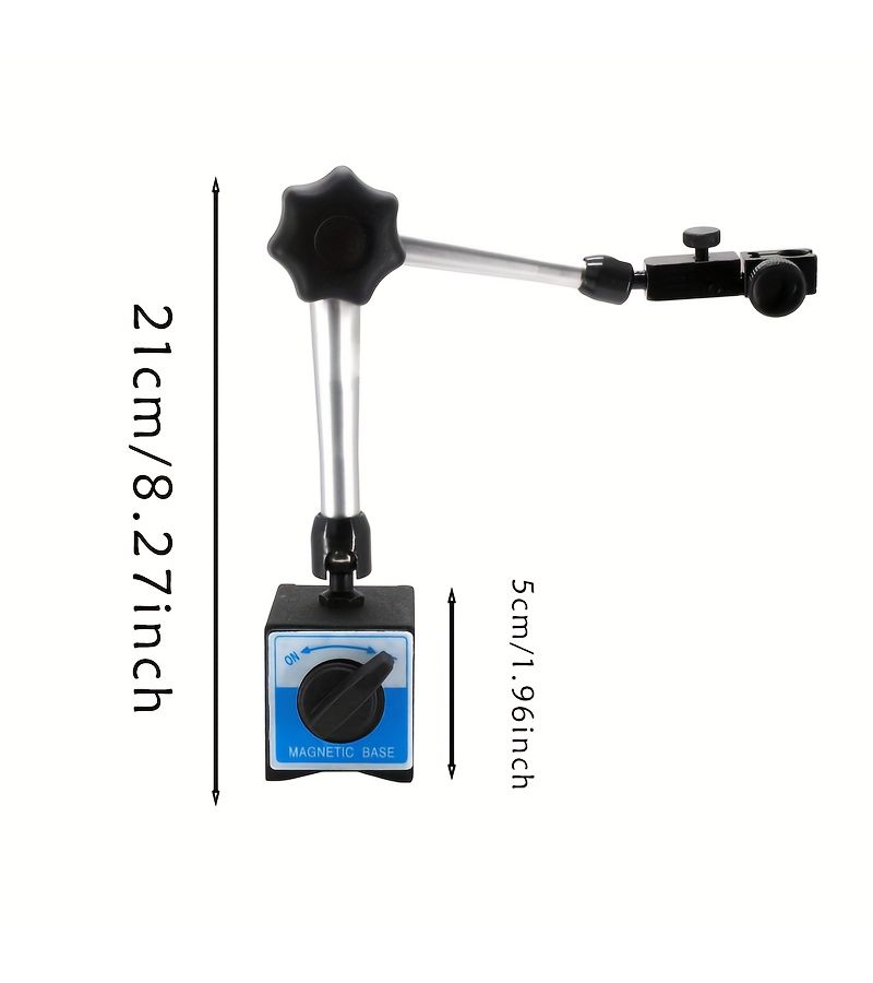 Large Universal Silvery Rod 10mm Dial Gauge 0 01mm Accuracy Magnetic Stand - Image 2