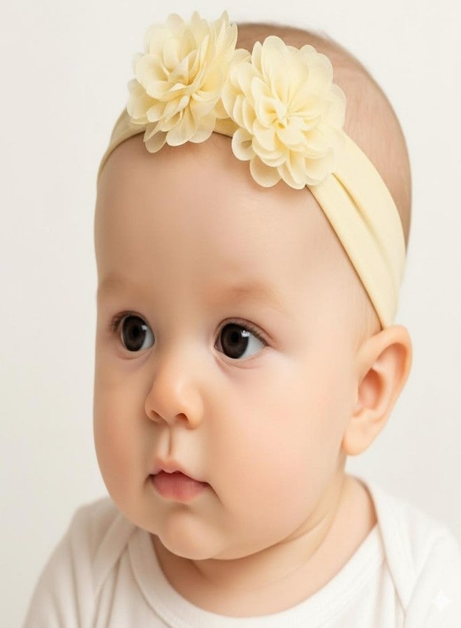 ANNACREATIONS ANNA CREATIONS 2 Pcs Baby Headbands with Bow and Flower Design, Soft Stretchy Hair Bands for Newborn Infant Toddler Girls, Comfortable and Stylish Hair Accessories for Photoshoot and Party - Image 4