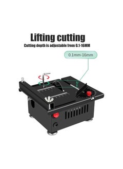 Generic Mini Multi-functional Table Saw, 100 W Portable Mini Table Saw, 7 Speed Adjustable, Small Hobby Liftable Table Saw for Miniature Wood Craft Cutting (D)  - Image 2