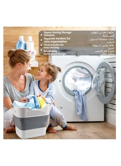 Anmi 40L Foldable Laundry Basket with Handle (Grey)  - Image 2