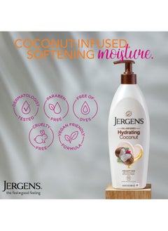 Jergens Jergens Hydrating Coconut Body Lotion, Hand and Body Moisturizer Hydrates Dry Skin Instantly, Infused with Coconut Oil, Dermatologist Tested, 16.8 oz  - Image 3