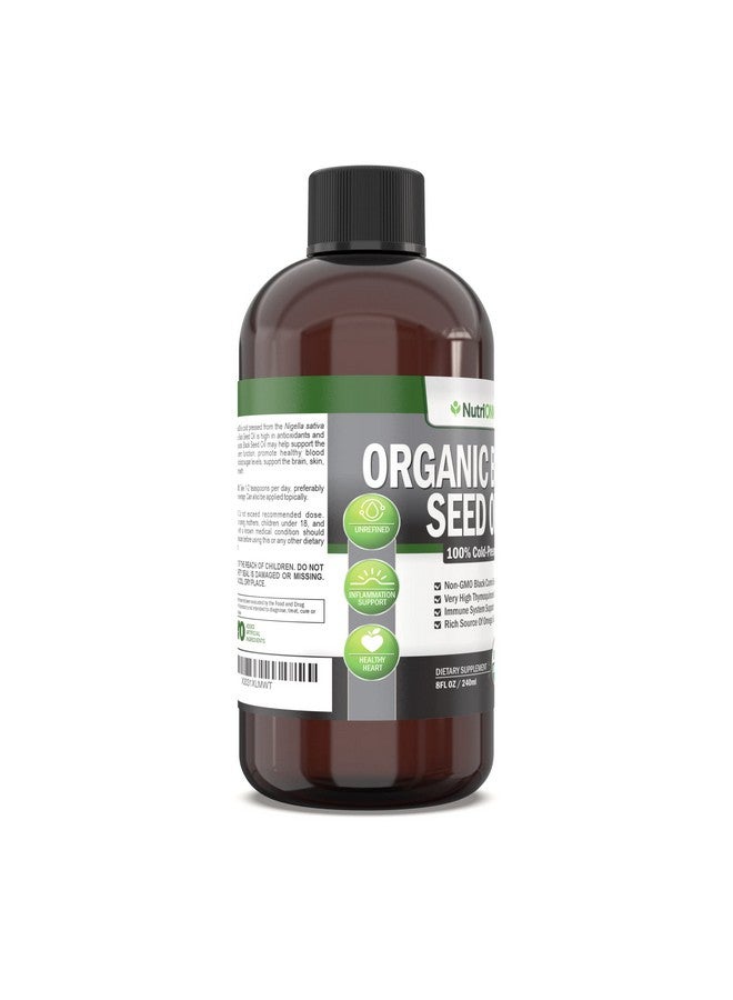 NutriONN Organic Black Seed Oil Usda Certified Organic Black Cumin Seed Oil Liquid High Thymoquinone Content Nongmo And Coldpressed Rich Source Of Omega6 & Omega9 Fatty Acids 8 Oz - Image 4
