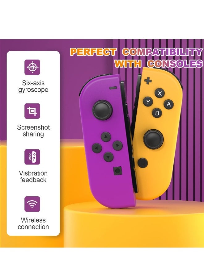Generic Wireless Joy-Con Controllers for Nintendo Switch, L/R Replacement Compatible with Switch/Lite/OLED, Joystick with Wake-up, Screenshot, and Dual Vibration (Yellow)  - Image 3