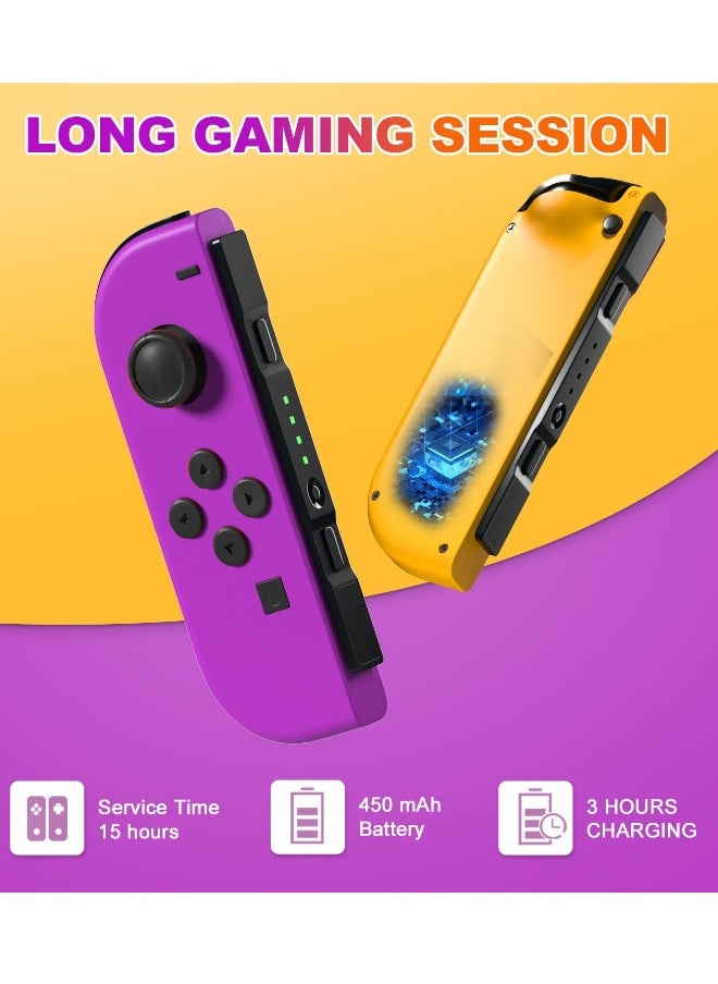 Generic Wireless Joy-Con Controllers for Nintendo Switch, L/R Replacement Compatible with Switch/Lite/OLED, Joystick with Wake-up, Screenshot, and Dual Vibration (Yellow)  - Image 2