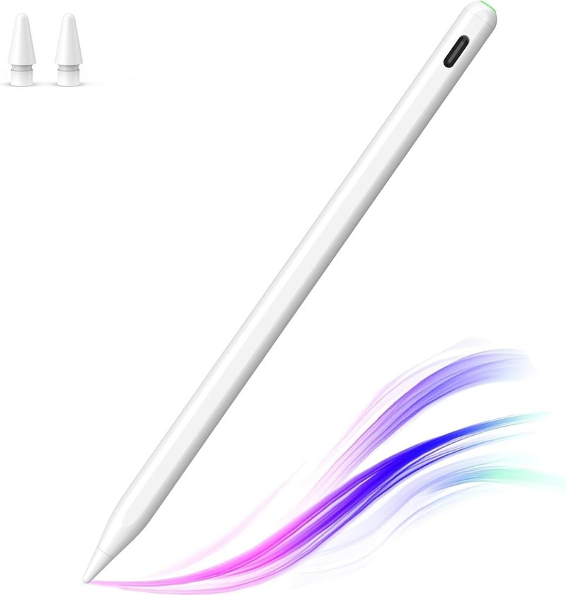 قلم لأجهزة iPad، عمر بطارية 35 ساعة وشحن سريع، حساسية الميل، قلم رفض راحة اليد مغناطيسي متوافق مع iPad 11/10/9/8/7/6 الجيل، Pro 12.9/11/13/M4، Air 3/4/5/M2/M3، Mini 5/6 - Image 1