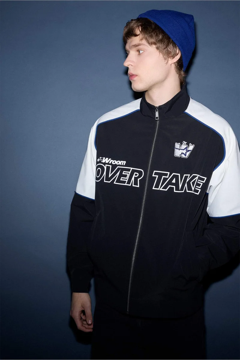 ديفاكتو Oversize Fit Stand Collar Waterproof Jacket