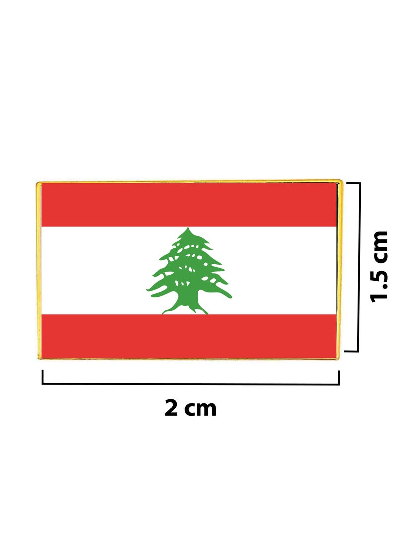 PRINTSHOP4ME - Lebanon National Flag Lapel Pins And Brooch Badge To Show Your Patriotism For Lebanon (Square Badge) - Image 1