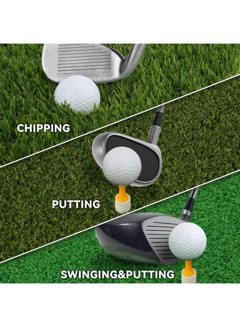 SYOSI Golf Practice Mat, 3-in-1 Turf Golf Hitting Mat for Swing Putting Chipping, Portable Golf Training Mat with 8 Tees and Non-Slip Base for Indoor Outdoor Practice, Green - Image 4