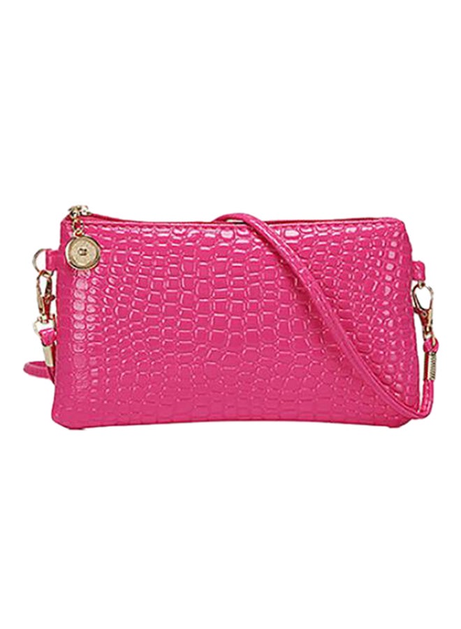 Alligator Pattern Crossbody Bag Rose