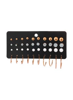 F 29 European And American New Pearl Zircon Earring Set 20-piece Creative Retro Simple Earrings