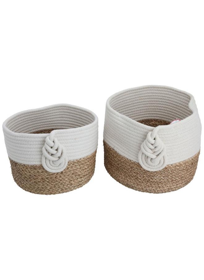 Alsaif Cotton Baskets Set 30 X 25 Cm Round 2 Pieces Beige  - Image 2