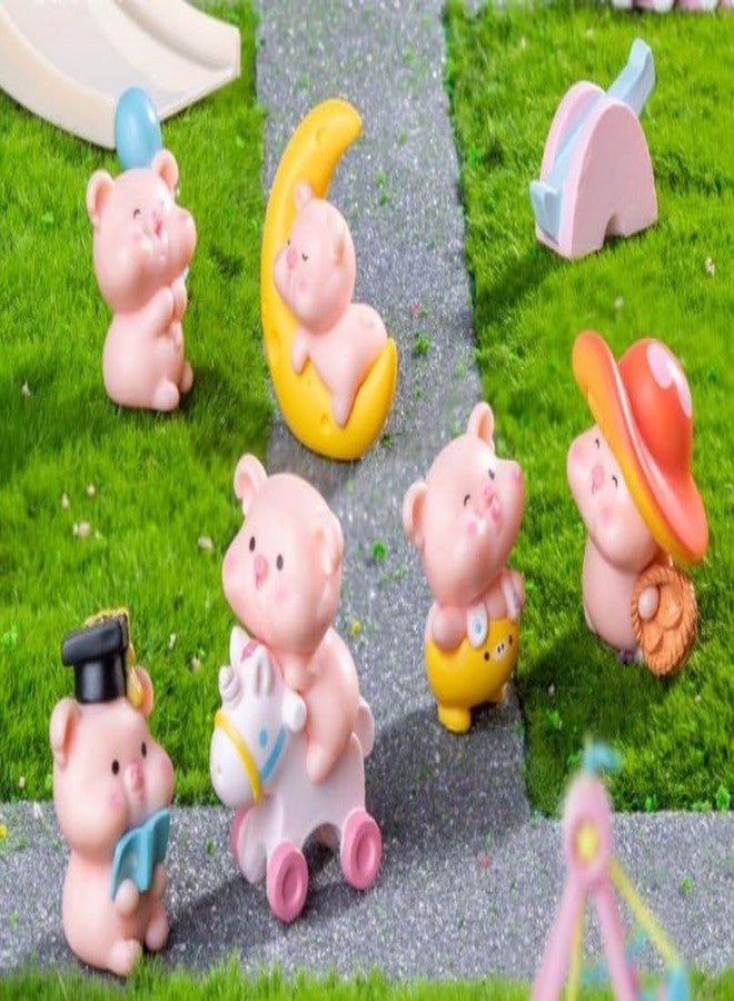 ARUNA DECOR Miniature Piggy Set of 6 – Cute Resin Pig Figurines for Gifting, Table Decor, Miniature Garden, & Doll House Accessories, 4.5 cm - Image 4
