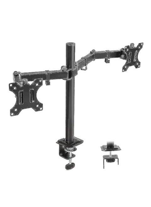 Heavy Duty Dual Monitor Desk Mount Stand – Fully Adjustable Arm for Two 27-Inch LCD Screens with C-Clamp & Grommet Base