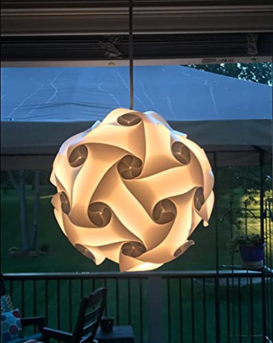 Lightingsky DIY IQ Jigsaw Puzzle Lamp Shade Ceiling Pendant Lampshade Kit with 15 Feet Hanging Cord (White, L-12 inch) - Image 5