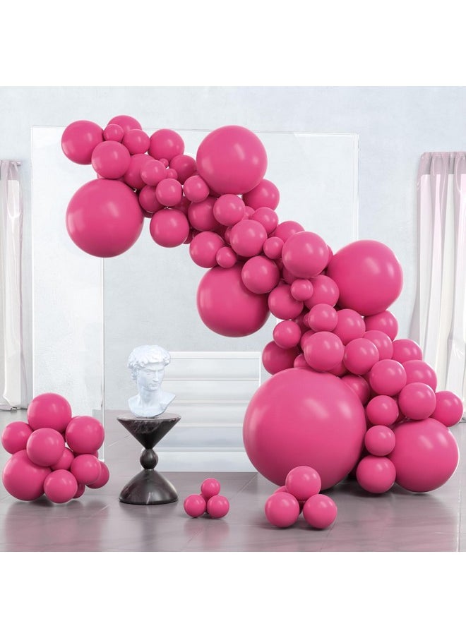 PartyWoo Magenta Balloons, 100 Pcs Hot Pink Balloons Different Sizes Pack Of 36 Inch 18 Inch 12 Inch 10 Inch 5 Inch Dark Pink Balloons For Balloon Garland Balloon Arch As Party Decorations, Pink-Y12  - Image 1