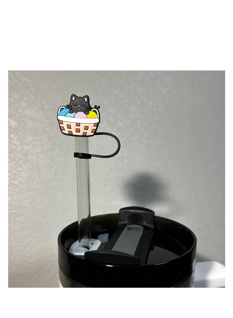 SYOSI 9 Pcs Straw Cover Cap for Stanley 30&40 oz Tumbler Cups, 0.4 in / 10mm Wide Cute Silicone Straw Topper Tips Lids Protectors for Compatible with Stanley Cup Straws Accessories - Image 4