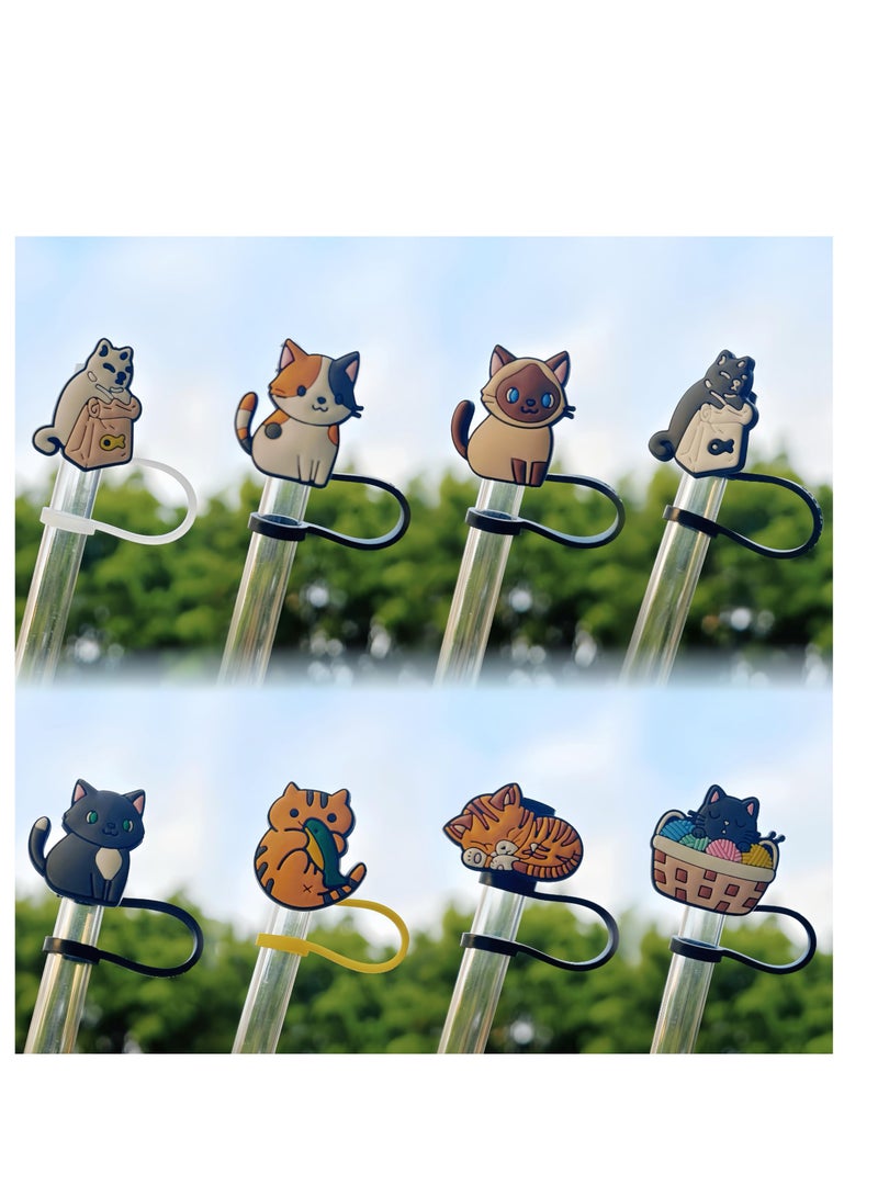 SYOSI 9 Pcs Straw Cover Cap for Stanley 30&40 oz Tumbler Cups, 0.4 in / 10mm Wide Cute Silicone Straw Topper Tips Lids Protectors for Compatible with Stanley Cup Straws Accessories - Image 5