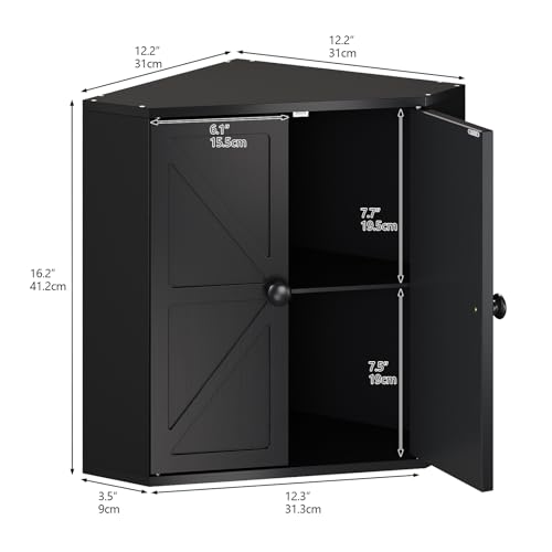 Trironsun Corner Bread Box for Kitchen Counter Double Layer Bamboo Bread Storage Container Large Capacity Bread Storage Bin Farmhouse Breadbox Organizer (Black) - Image 5