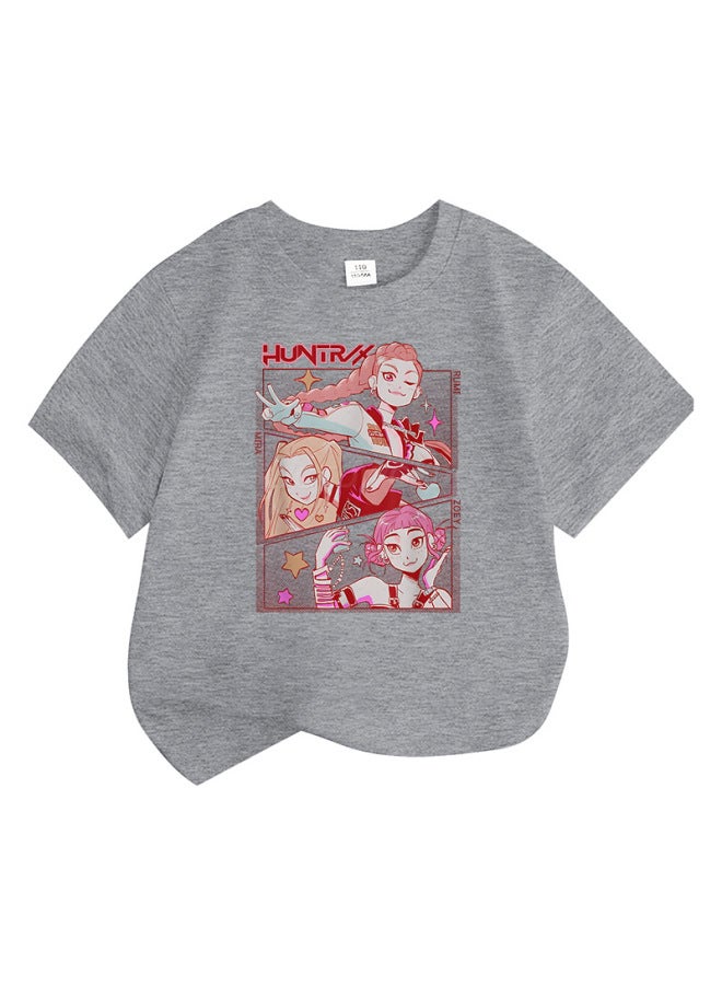 Best Seller Kpop Anime Cartoon Print Fashion Kids Short Sleeve T-shirt Loose Casual Top - Image 1