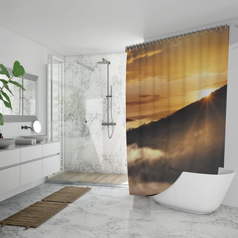 FING Bath Shower Curtain,Bathroom Curtain with Hook,Designer Shower Curtain for Bathroom,Bathtub, Decoration Modern Decorative Bathroom Curtains (Design_25) - Image 4