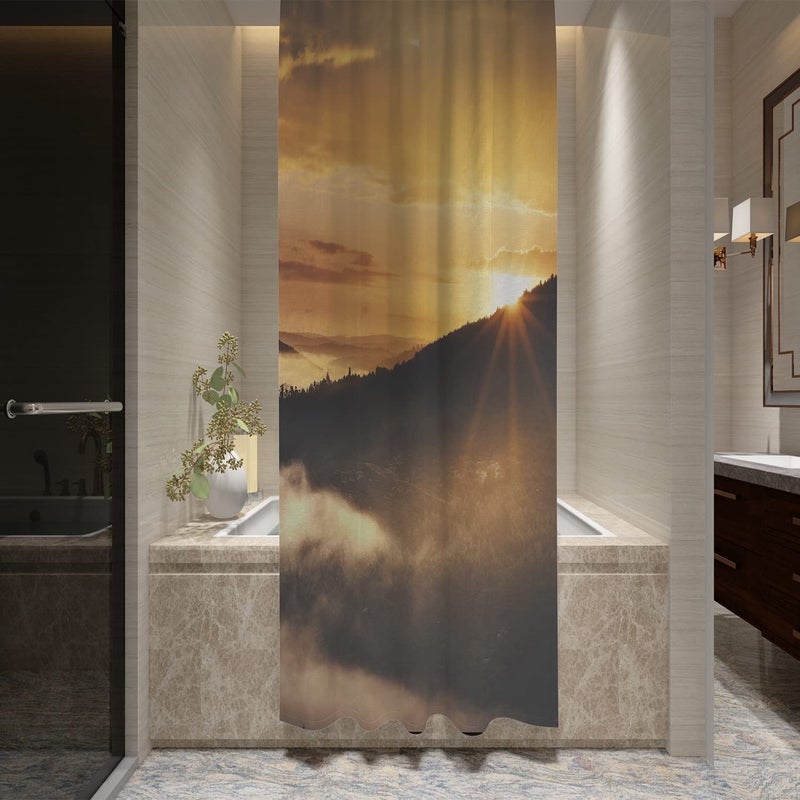 FING Bath Shower Curtain,Bathroom Curtain with Hook,Designer Shower Curtain for Bathroom,Bathtub, Decoration Modern Decorative Bathroom Curtains (Design_25) - Image 2