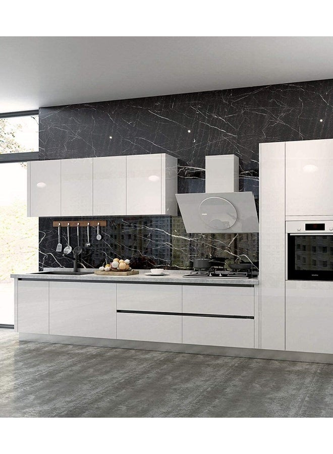 BPA® Glossy Contact Paper, 500 x 60cm Self Adhesive Wallpaper Decorative Removable Wallpaper with PVC Waterproof Oil-proof for Kitchen Countertop Cabinet Bathroom Furniture-Pearl White - Image 2