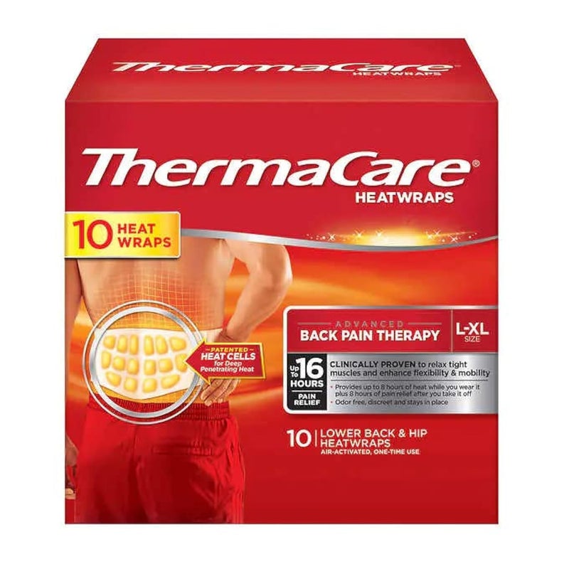 ThermaCare Thermacare Heatwraps Lower Back Hip LXL SPECIAL LIMITED PACK OF 10 Count