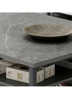 LEDIN Coffee Table Living Room Furniture Minimalistic Design Multi-Functional Table 120x60x42cm Marble Pattern  - Image 5