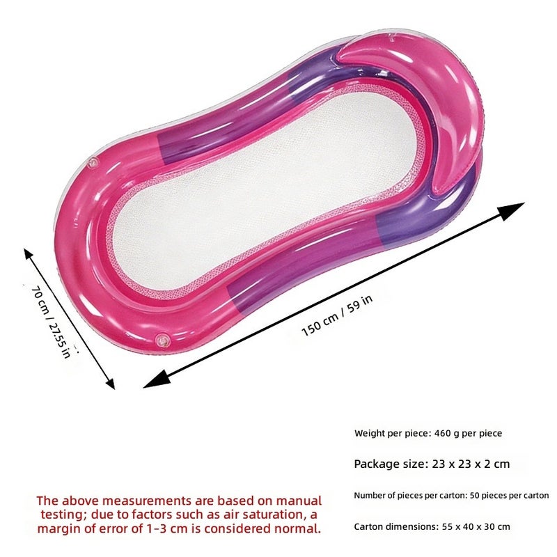 Jelly Pink Lounger - Inflatable Floating Raft for Swimming, Beach & Pool