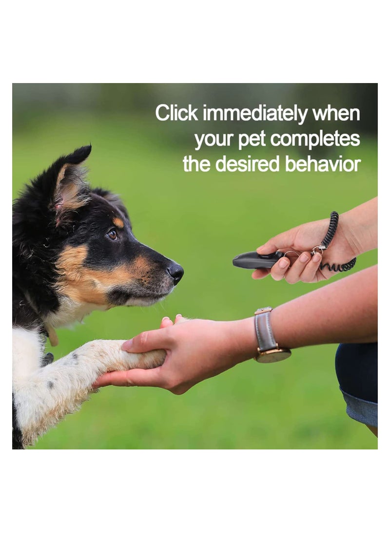 Dog Training Clickers and Whistle in One, Consistent Positive Reinforcement for Puppies, Fix Undesired Behaviors, Pet Training Clicker for Dog Cats Puppy Birds Horses, 2-Pack(White + Black) - Image 5