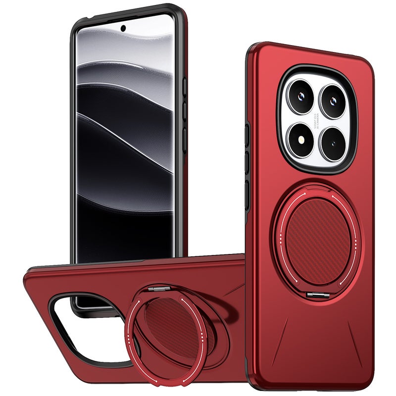 غطاء واقي بTPU + PC لـ Redmi Note 15 باللون أخضر مغناطيسي بوظيفة حامل من مادة TPU مع حماية من السقوط وحامل قائم مع مقاوم للصدمات مع مغناطيس قوي للاستخدام الشخصي للعائلة - Image 3