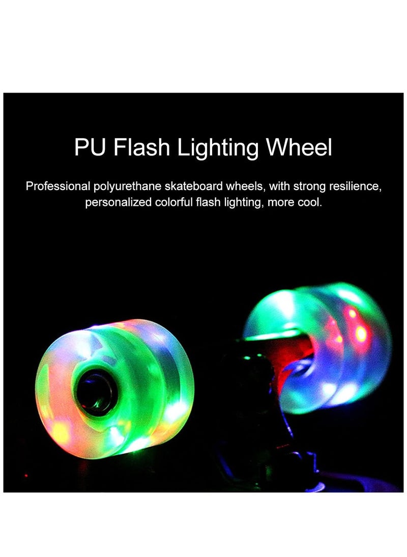 Generic 60x45MM 78A LED Light Skateboard Wheels With Bearings 4PCS With T-Tool, Purple  - Image 5