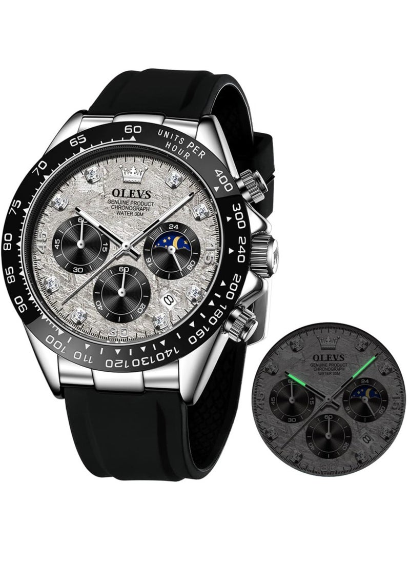 OLEVS - Watches for Men Silicone Strap Quartz Water Resistant Watch 2875 - Image 1