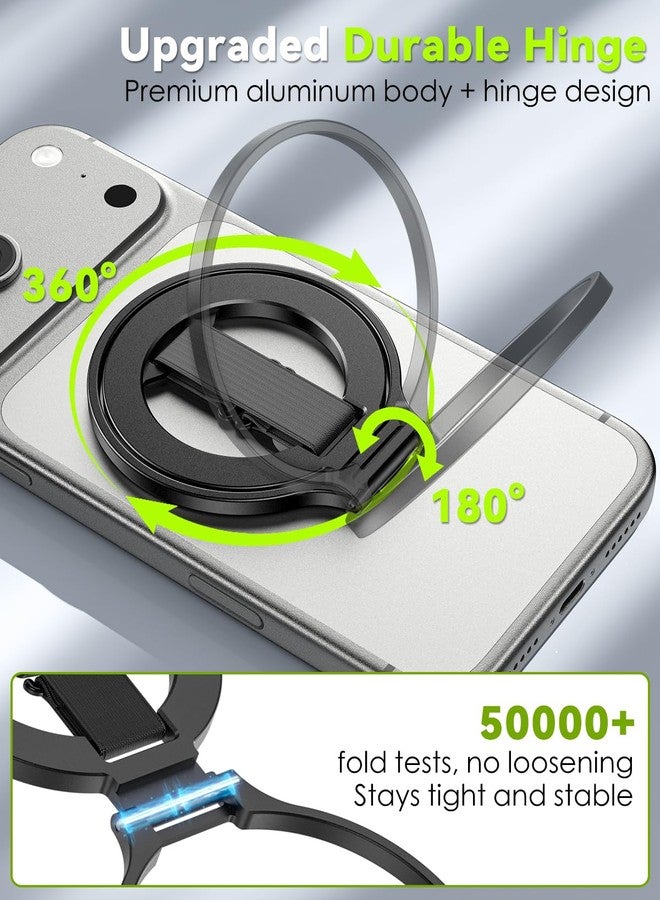 CloudValley Magnetic Phone Grip, Slim Rotating Finger Loop Ring Holder with Soft Strap, Double-Sided Magnet, Compatible with MagSafe iPhone 17 Pro Max/16/15/14/13/12 Series & Magnetic Car Mounts - Image 2