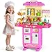 MSKOLER Play Kitchen Sets for Kids Ages 48 36 Inch Pretend Kitchen Playset for Toddlers 35 with Stove Toy Sink Accessories Indoor Outdoor Play Cooking Toys for Boys Girls with Sound and Light - Image 2