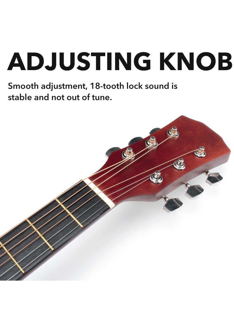 ShineDown ShineDown 38 inch Acoustic Guitar Natural in Full Size For Beginner All Wood Cutaway Starter Set with Free Bag Capo A Pack of Extra Strings Picks Strap  - Image 5