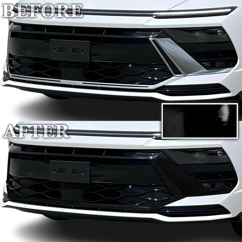 BOGAR TECH DESIGNS Front Chrome Delete Overlay Wrap Film for Hyundai Sonata 2024-2025, Gloss Black - Image 3