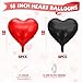 Biapian Red Black Heart Balloons 10 Pcs Metallic Heart Shaped Balloon 18 Inch Red and Black Foil Balloons Helium for Engagement Brithday Bridal Baby Shower Wedding Engagement Valentines Party Decorations - Image 4