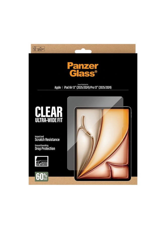 بانزرجلاس حماية شاشة بانزر جلاس مع أداة التركيب ايباد اير 11 انش 2024/2025 | ايباد برو 13 انش 2024/2025 - شاشة كاملة شفاف - Image 5