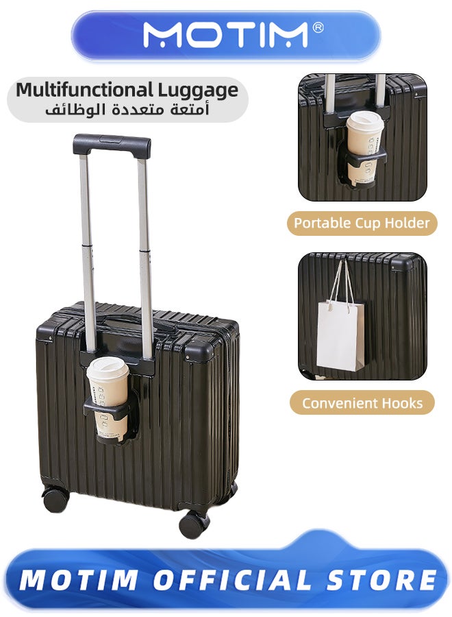 Motim 18-inch Boarding Carry-On Luggage Expandable PP Hardshell Clearance Luggage with TSA Lock Spinner Wheels Inside Cup Holder and Front Inside Hook for Long Distance Travel by Airplane - Image 1