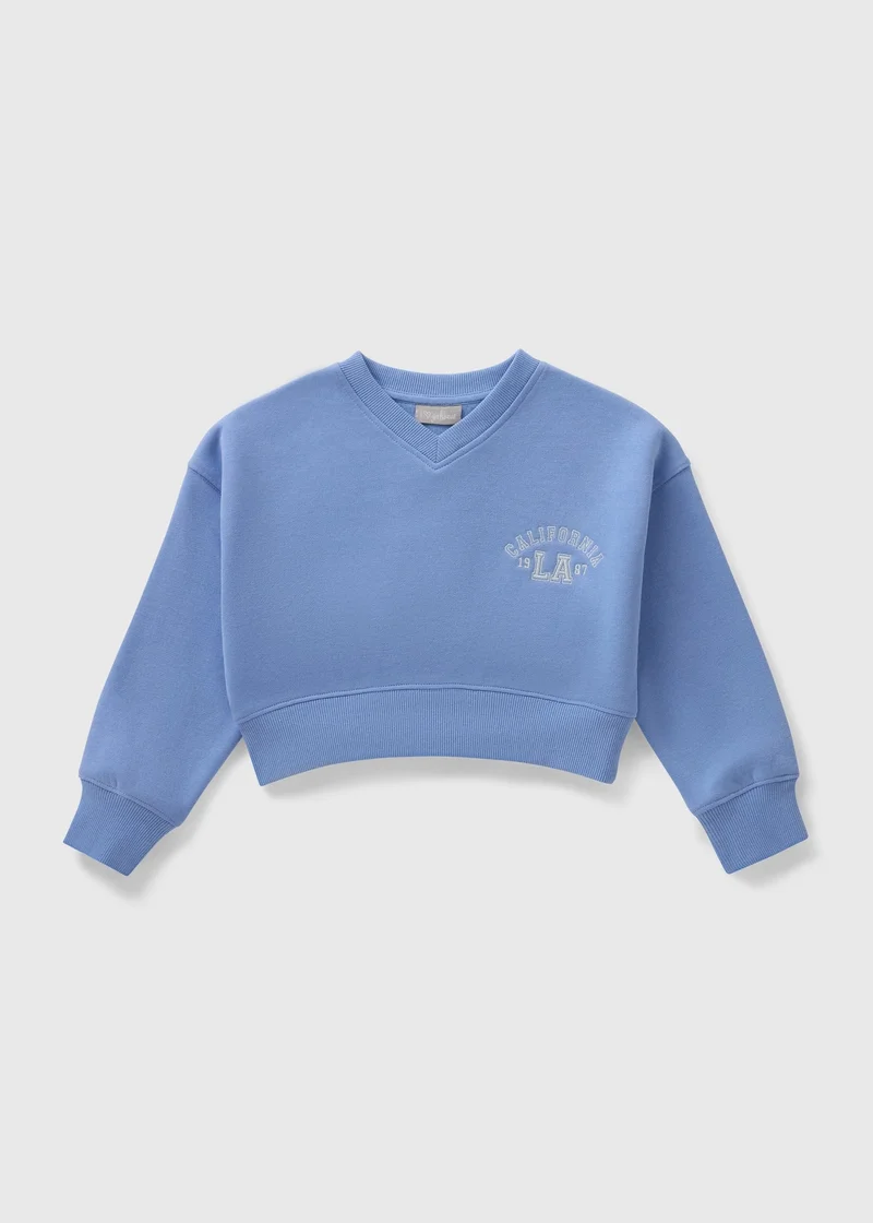 Matalan Girls Blue V-Neck Sweatshirt