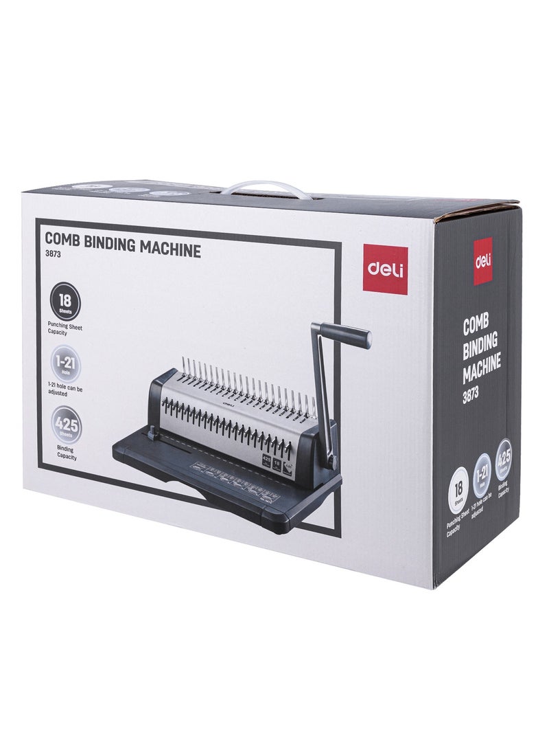 Deli - Deli E3873 Binding Machine, 21 Holes, Binding 425 Sheets, Punching 18 Sheets. - Image 1