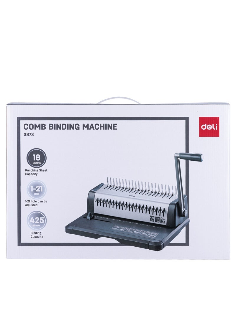 Deli - Deli E3873 Binding Machine, 21 Holes, Binding 425 Sheets, Punching 18 Sheets. - Image 1