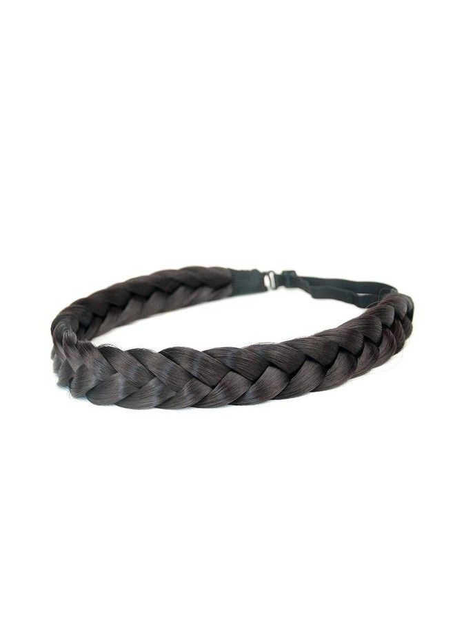 BOBIYA 2 Strands Synthetic Hair Braided Headband Classic Chunky Plaited Braids Elastic Stretch Hairpiece For Women Girl (Natural Black) - Image 3